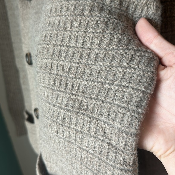 Savile Row Company Lambswool Blend Cardigan Sweater Small Brown Shawl Collar - Picture 11 of 12